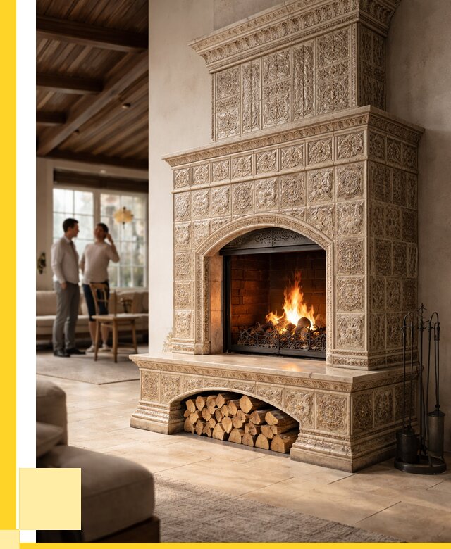 Купить изразцовый камин в Кемерово от 260150 р. | ЭриданКмр