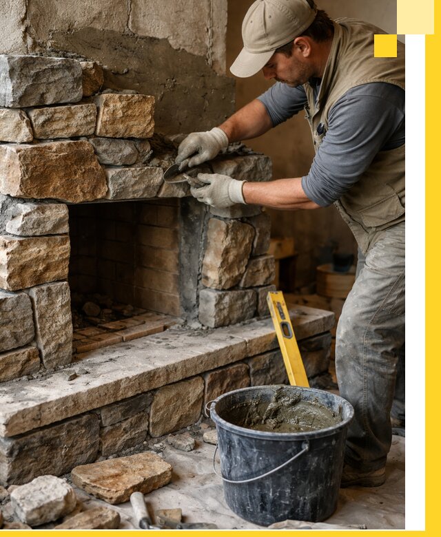 Изготовление и установка каменных каминов под ключ в Кемерово