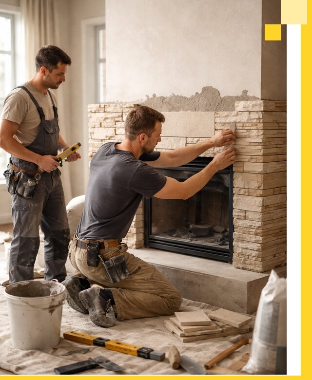 Установка и монтаж каминов для загородного дома в Кемерово