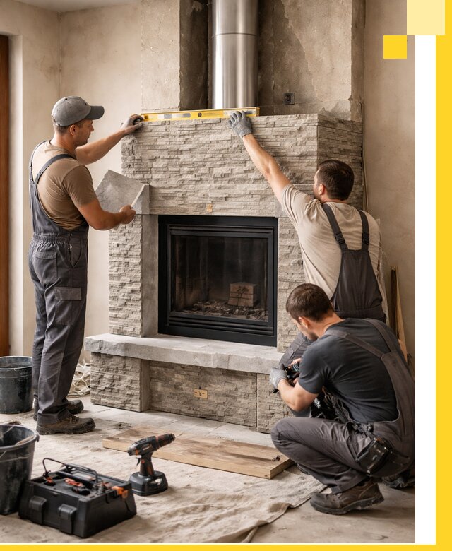 Профессиональный монтаж каминов под ключ в Кемерово для дома