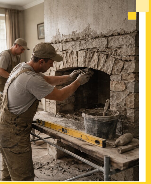 Изготовление каминов под ключ в Кемерово, монтаж и отделка