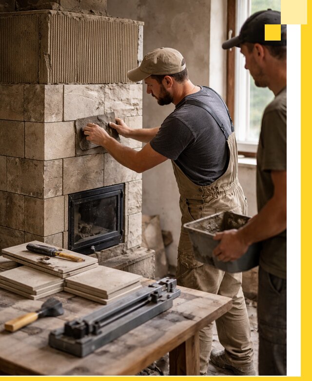 Профессиональная облицовка печей в Кемерово: керамика и камень