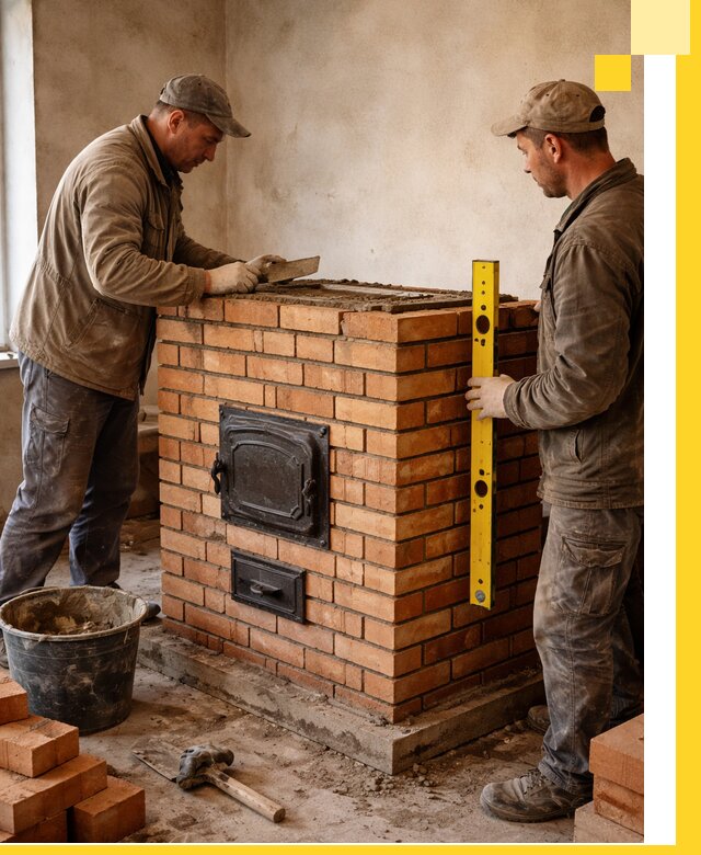 Отопительные печи под ключ в Кемерово, установка и сборка