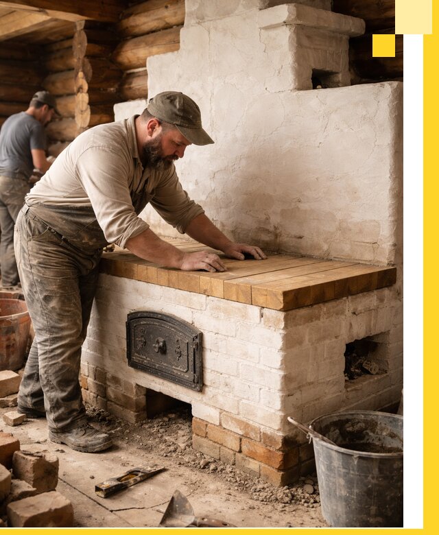 Проектирование и установка русской печи с лежанкой в Кемерово