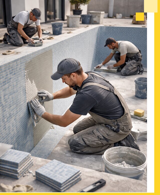 Облицовка бассейнов в Кемерово плитка мозаика гидроизоляция