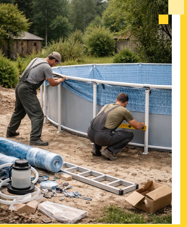 Установка и монтаж каркасных бассейнов в Кемерово под ключ