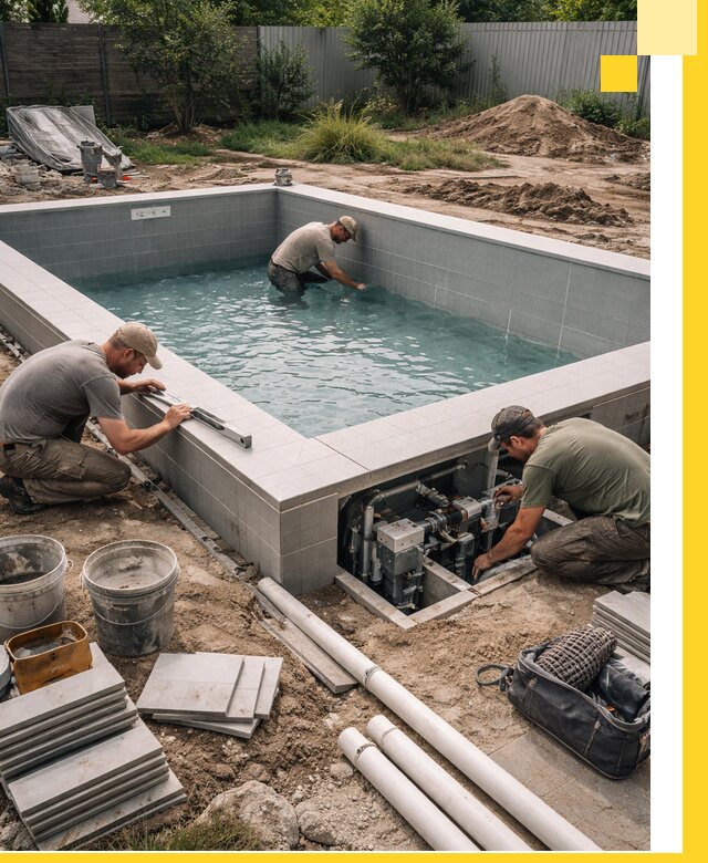 Строительство и монтаж бассейнов для дачи под ключ в Кемерово