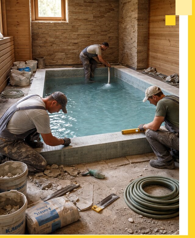 Проектирование и строительство бассейнов для бани в Кемерово