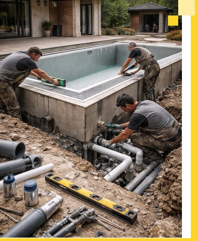 Строительство переливных бассейнов в Кемерово под ключ