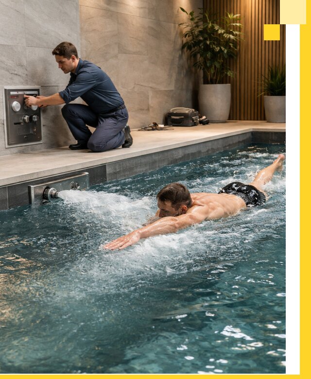 Проектирование и монтаж бассейнов с противотоком в Кемерово