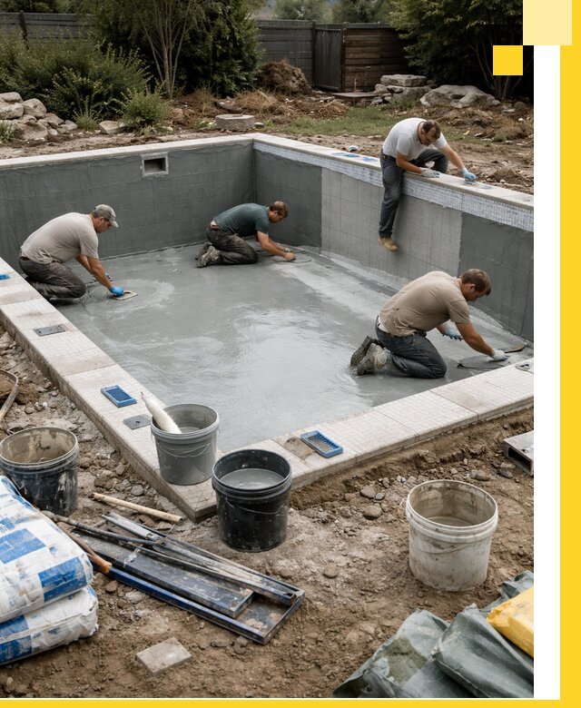 Изготовление и монтаж чаши бассейна под ключ в Кемерово