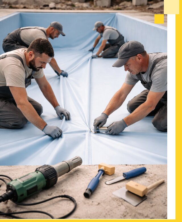 ПВХ пленка для бассейнов с монтажом и гарантией в Кемерово