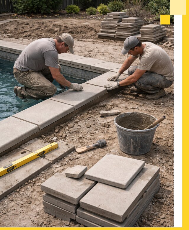 Установка и изготовление копингового камня для бассейнов в Кемерово