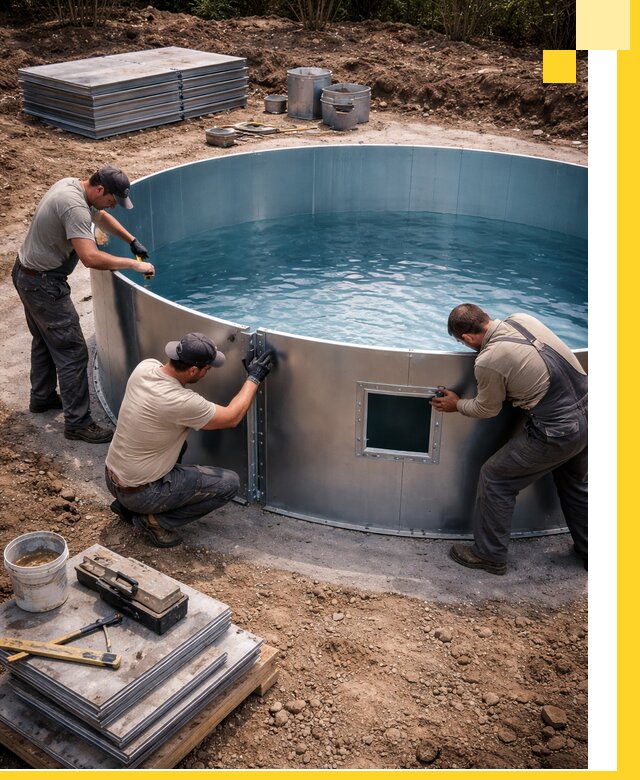 Круглые бассейны под ключ в Кемерово проектирование и монтаж