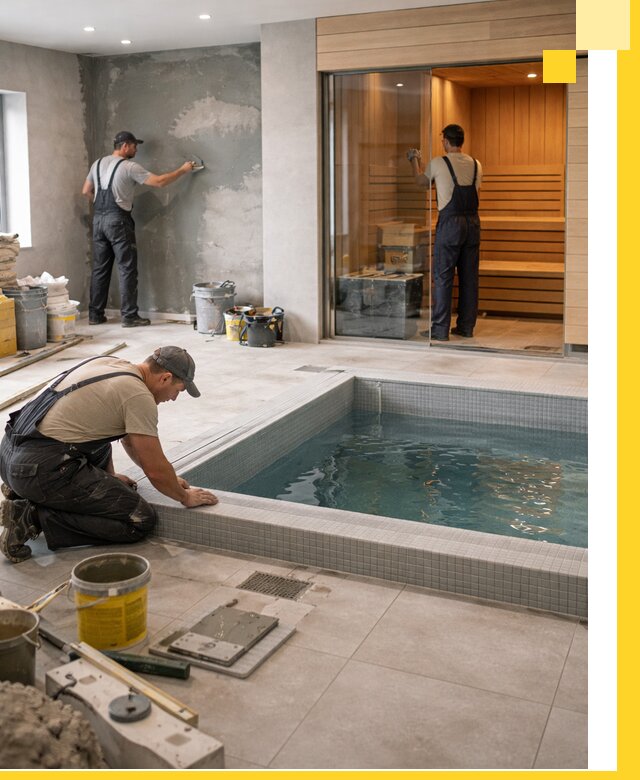 Проектирование и строительство сауны с бассейном в Кемерово