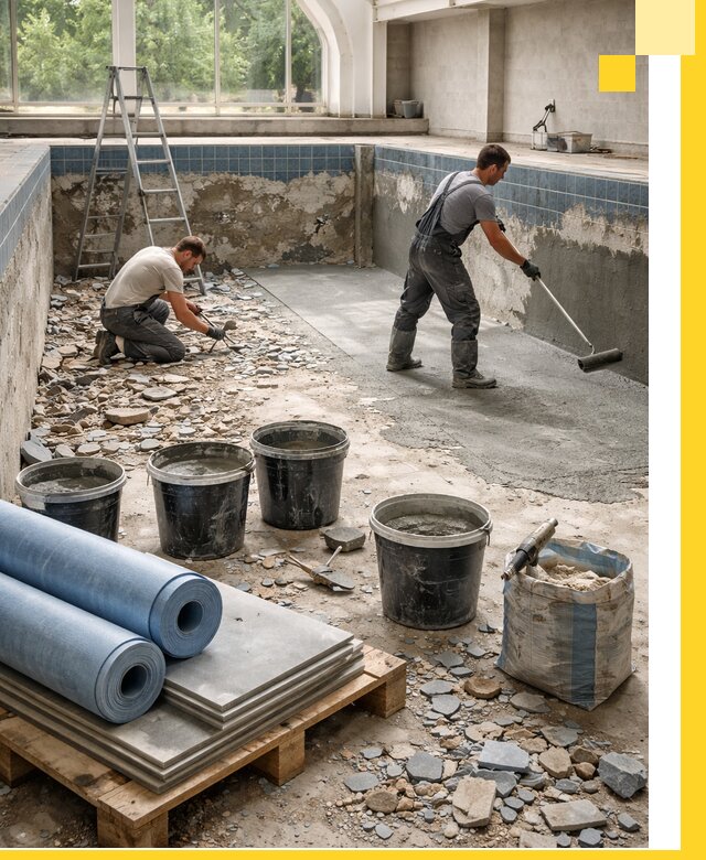 Реконструкция бассейнов в Кемерово: ремонт, гидроизоляция