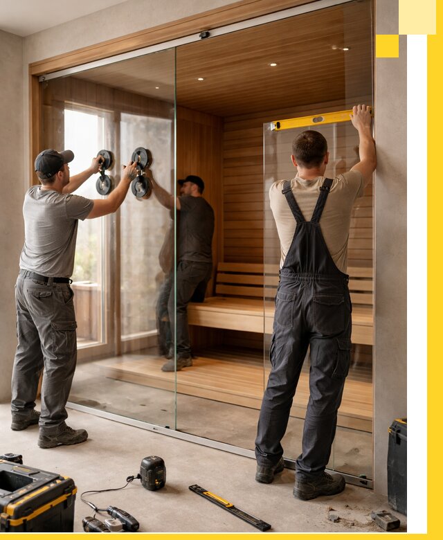 Производство и монтаж стеклянных саун под ключ в Кемерово