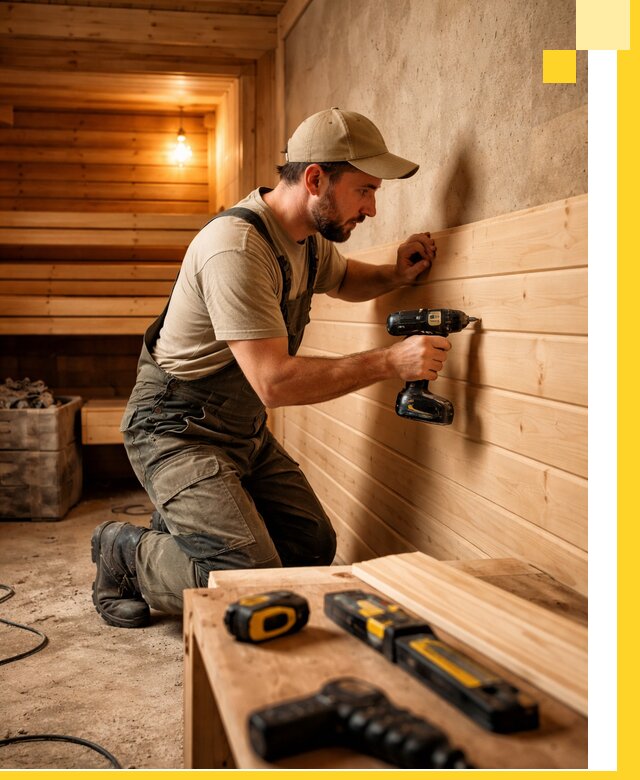 Профессиональная внутренняя отделка бани в Кемерово под ключ