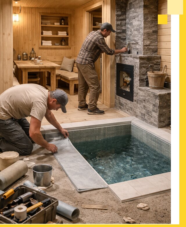 Строительство бань с комнатой отдыха под ключ в Кемерово