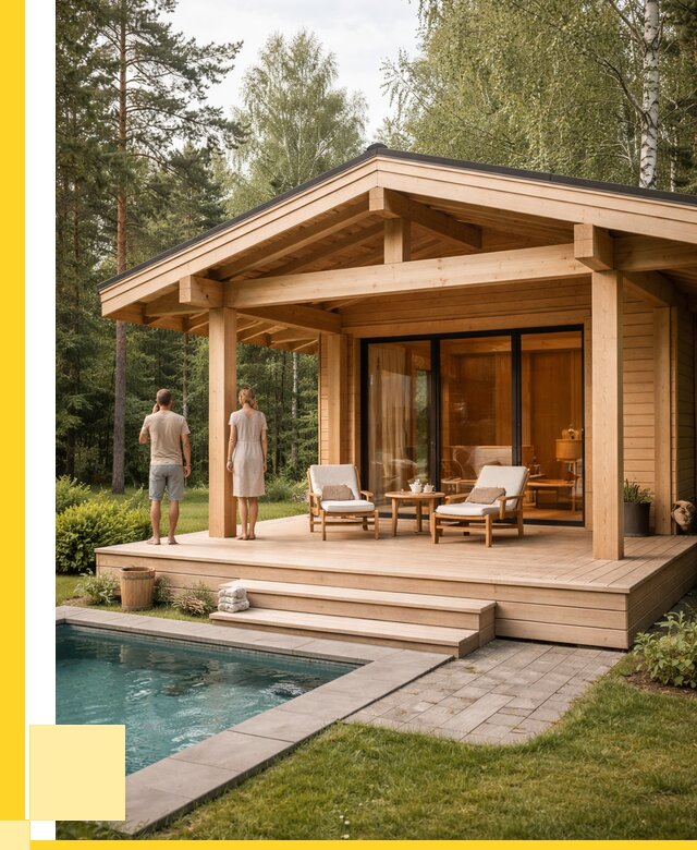 Бани с террасой под ключ в Кемерово от 624360 р. | ЭриданКмр