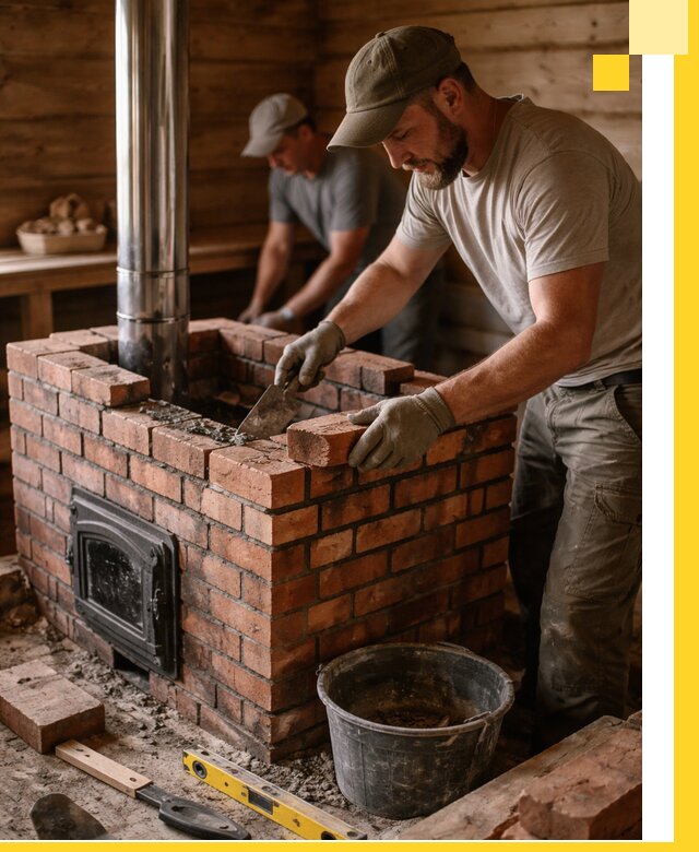 Кирпичные печи для бани под ключ в Кемерово, проект и монтаж