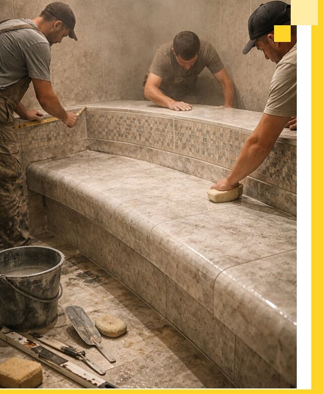 Изготовление и установка сидений для хамама в Кемерово