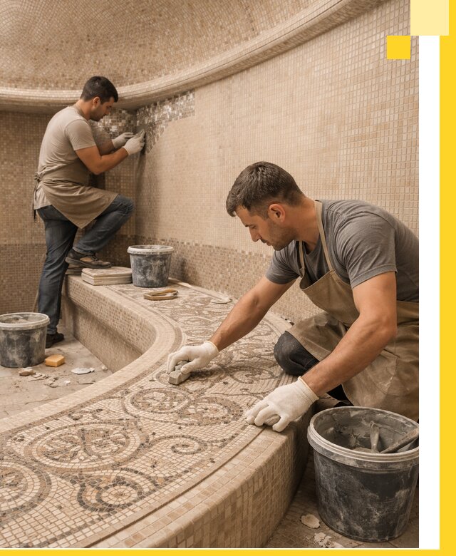 Плитка для хамама в Кемерово, укладка, подбор и поставка